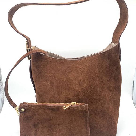 Chic Brown Suede Hobo Bag Set - Picture 1 of 3